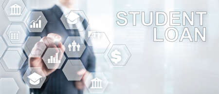 Education costs concept. Financial student background. Business Technologyの写真素材