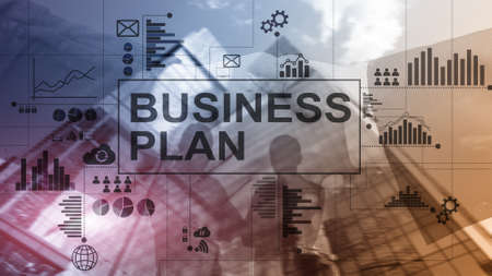 Double exposure Business plan and strategy conceptの写真素材