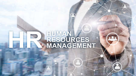 Human resource management, HR, Team Building and recruitment concept on blurred backgroundの写真素材