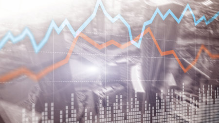 Stock Market Concepts With Skyscrapers. Abstract modern city