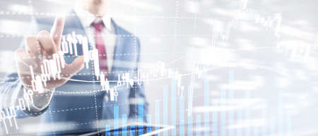 Forex trading, Financial market, Investment concept on business center background.