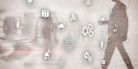 Business background skyline cityscape city abstract background investment trading concept.