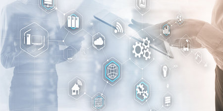 Business background skyline cityscape city abstract background investment trading concept.