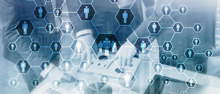 HR, Human Resources, Recruitment, Organisation structure and social network conceptの写真素材