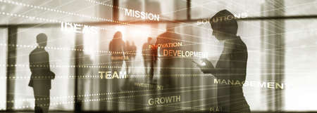 Abstract business background double exposure mixed media.の写真素材