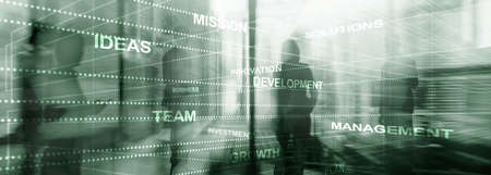Abstract business background double exposure mixed media.の写真素材