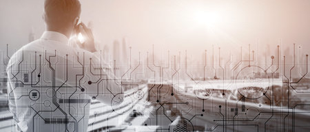 Business abstract background automation technology concept.
