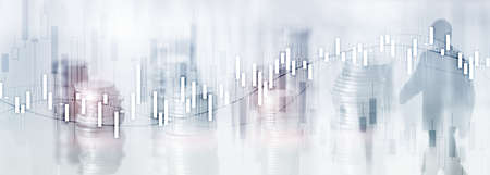 Financial Stock Market Graph. Website Economic Banner.の写真素材