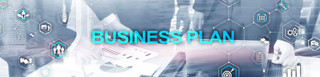 New Business Plan. Analysis and strategy concept. Horizontal Panoramic banner.