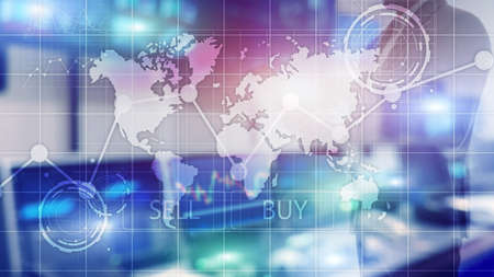 Forex Trading Investment Financial Chart Graphs. Business and technology concept.