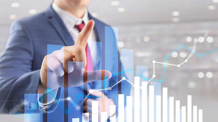 Financial growth graph. Sales increase, marketing strategy concept
