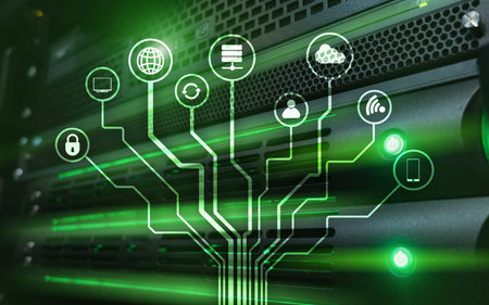 Server Room ICT information communication technology wireless internet connection big data...