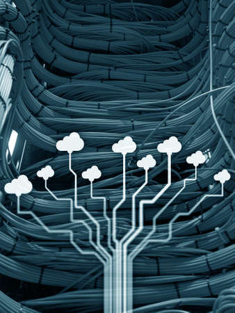 Cloud computing and connectivity concept 2020. Technology Book background.