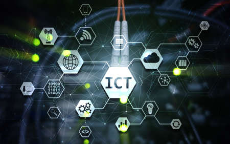 Information and Communications Technology Project 2020. Supercomputer Blurred Backgroundの写真素材