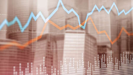 Stock Market Concepts With Skyscrapers. Abstract modern city.