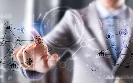 Business intelligence. Financial dashboard with key performance indicators.