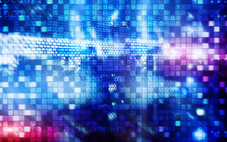 Digital matrix binary code mainframe server room computing communication concept