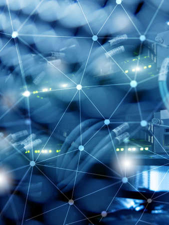 Universal computer vertical Format background. Abstract structure on modern server room background.の写真素材