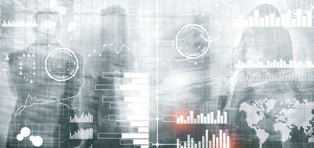 Universal technology background. Business intelligence Diagram Dashboard.の写真素材