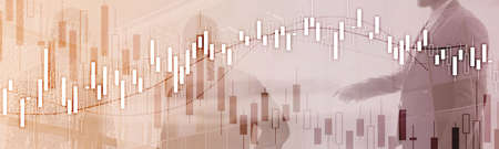 Financial Stock Market Graph. Website Economic Banner.の写真素材