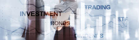 Trading Bonds Dividends ETF Concept. Background for presentationの写真素材