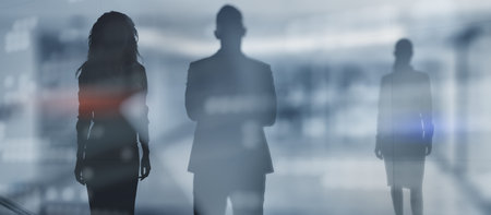 People Team Corporate Silhouette. Abstract business background