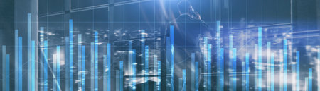 People on the background of graphs and charts.