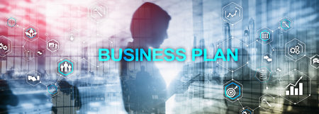 New Business Plan. Analysis and strategy concept. Horizontal Panoramic banner.