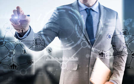 Business intelligence. Financial dashboard with key performance indicators.の写真素材