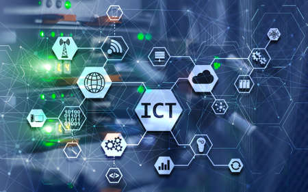 Information and Communications Technology Project 2020. Supercomputer Blurred Background.の写真素材