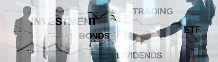 Investment Trading Bonds Dividends ETF Concept. Background for presentation.の写真素材