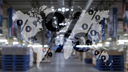 Global Sales Cyber Mondey. Percent icon on the world map.の写真素材