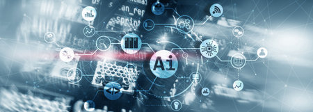 Abstract of Artificial Intelligence Panoramicの写真素材