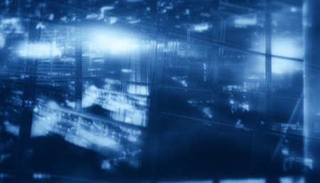 Abstract Double Exposure Modern Cityの写真素材