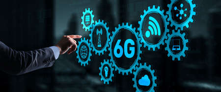 Creative connection 6G Network Internet Mobile Wireless concept 2021の写真素材