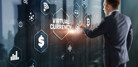 Virtual Currency Exchange Investment concept. Financial Technology Backgroundの写真素材