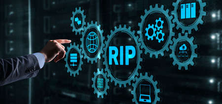 RIP Routing Information Protocol. Technology networks cocept 2021の写真素材