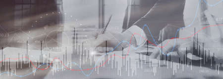 Analytics Banner. Finance Banking Business and Investment conceptの写真素材
