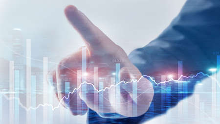 Universal financial background in blue for your presentation or website