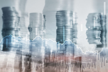 Finance Capital banking and investment concept. Sell buy coinsの写真素材