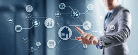Real estate 3D icons concept. Property managementの写真素材