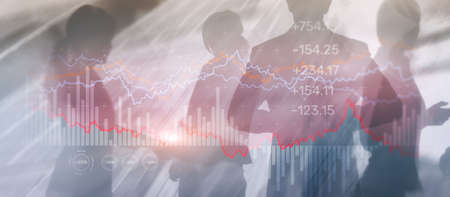 Data analyzing in forex market trading. Stock trading market background as conceptの写真素材