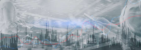 Analytics Banner. Finance Banking Business and Investment conceptの写真素材