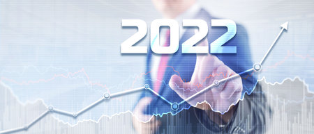 2022 Finance chart. Business concept growth success process