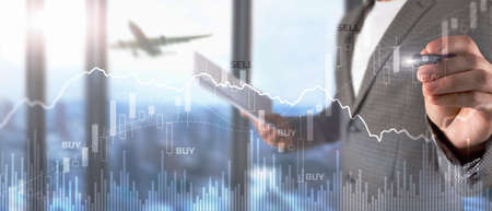 Trading Investment Economics concept. Trade concept. Stock market background