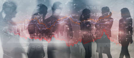 Data analyzing in forex market trading. Stock trading market background as conceptの写真素材