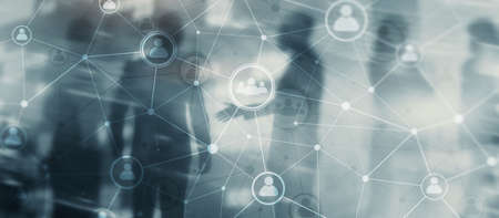 Social media. People relation and organization structure. Business and communication technology...