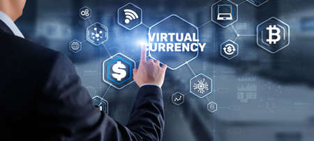 Virtual Currency Exchange Investment concept. Financial Technology Backgroundの写真素材