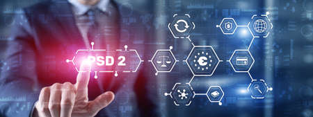 Payment Services Directive revised PSD2. EU Payment Directiveの写真素材