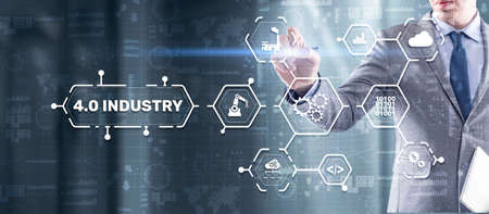 Industry 4.0 - The Fourth Industrial Revolution. Business Technology conceptの写真素材